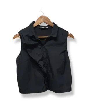 1000004845 (12) Blusa Negra Crop sin Mangas – IO – Talla M