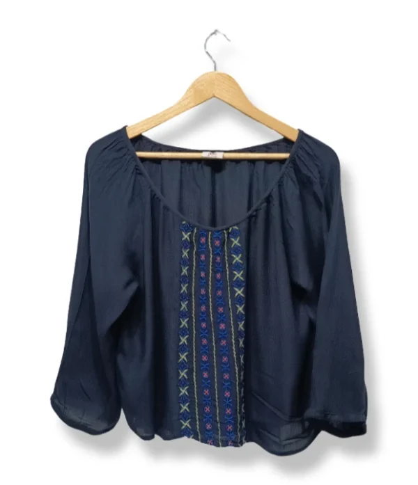 1000004845 (6) Blusa Azul Boho , Doo Australia – Talla M