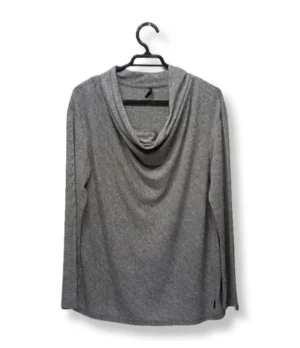Polera Gris Cuello Drapeado Liola – Talla M