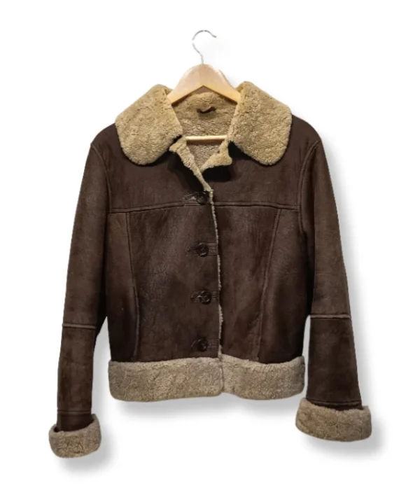 Chaqueta Café Aviadora de Piel Verdadera – Daogorret – Talla M