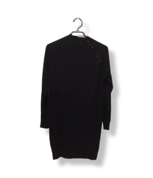 Vestido Negro de Punto con Botones – Morgan – Talla S