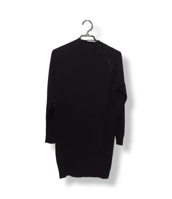 1000005820 (24) Vestido Negro de Punto con Botones – Morgan – Talla S
