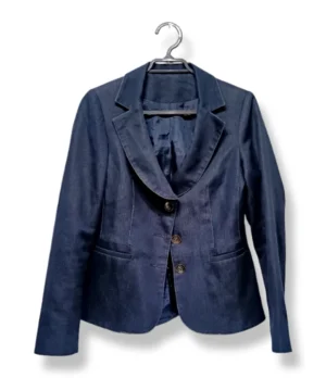 pixelcut-export-1750995001430 Blazer Denim Azul Mujer – Corte Entallado