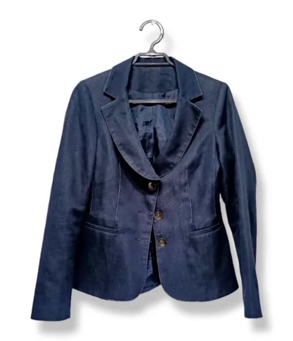 pixelcut-export-1750995001430 Blazer Denim Azul Mujer – Corte Entallado