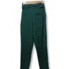 Pantalón Zara verde, tiro largo con pretina ancha y cinturón