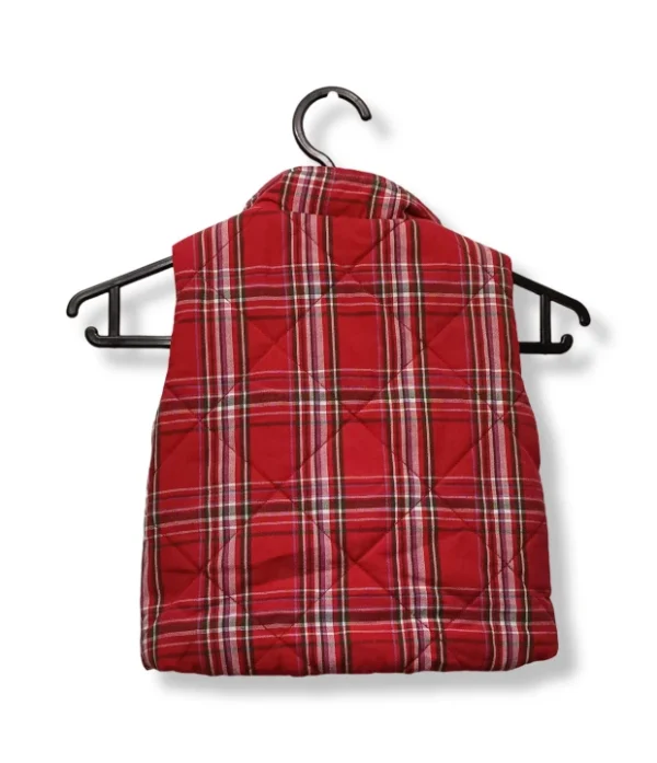 Parka sin mangas a cuadros rojos – talla 4-5 años