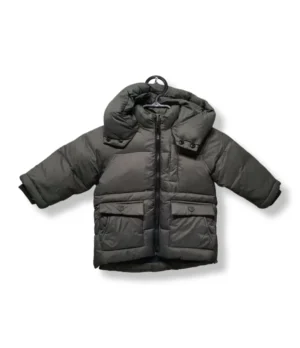 Parka acolchada Zara  de plumas verde militar – Talla 9-12 meses (copia)