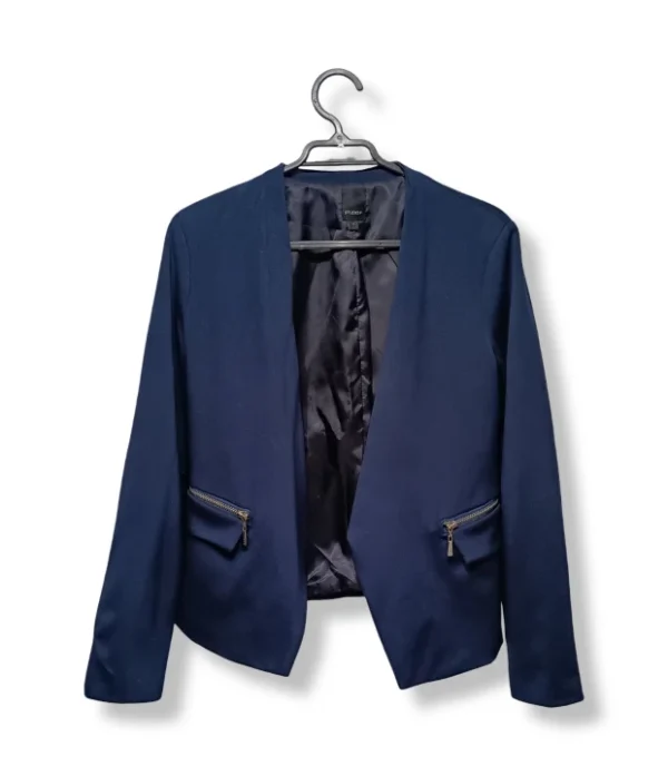 Blazer Studio F azul marino con cierres – Talla S