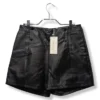 Short Bananastyle Mujer – Negro Tipo Cuero con Botones