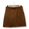 Falda Café Tipo Gamuza – Con Bolsillos Frontales