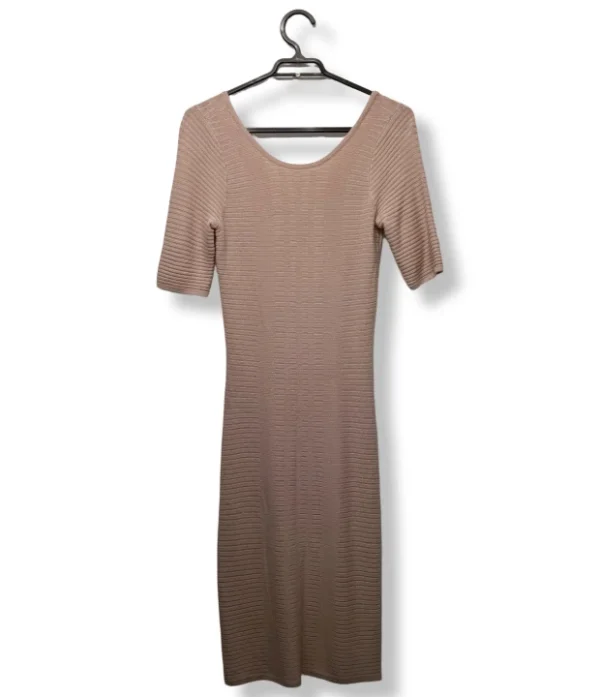 Vestido GUESS Mujer – Midi Nude de Punto Canalé