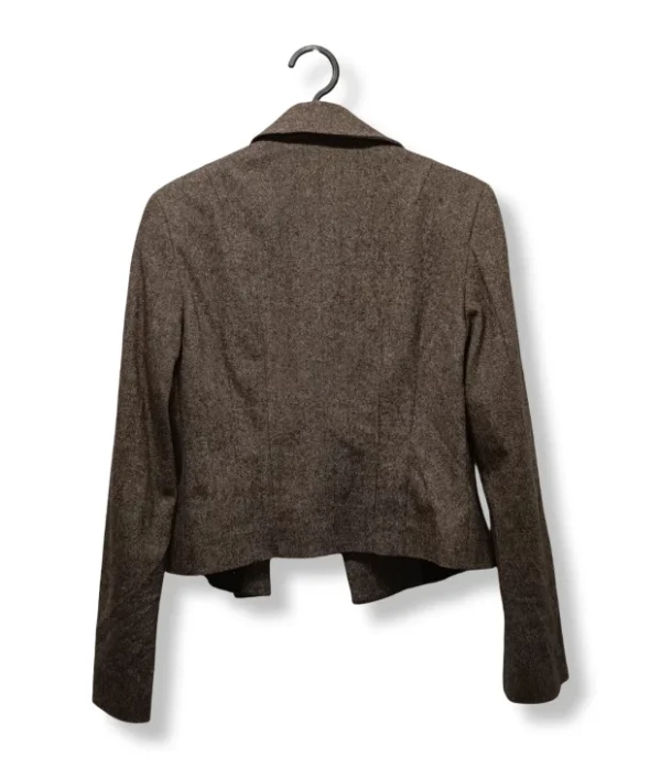 Chaqueta Benetton Mujer – Lana Gris Corte Militar, Talla 38