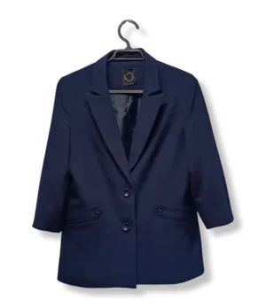 pixelcut-export-1751249192347 Blazer IO Mujer – Azul Marino Manga 3/4, Tallla 38