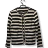 Chaqueta Sfera Estilo Chanel – Rayas Blanco y Negro, Talla 38