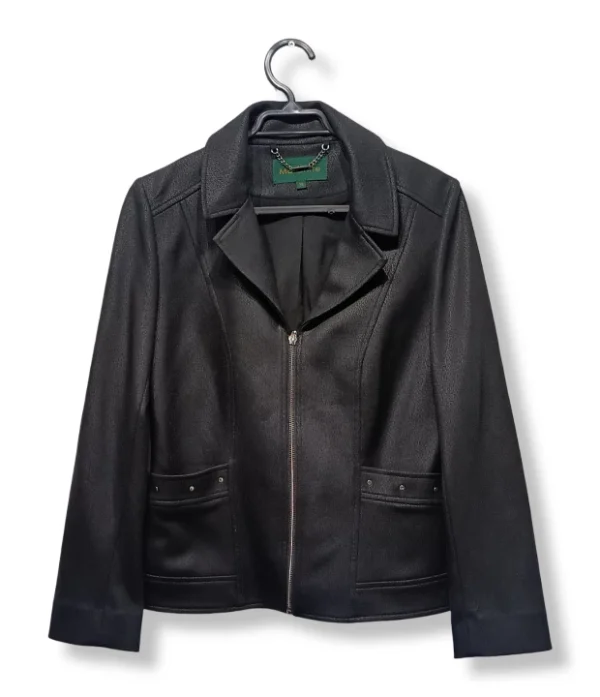 Chaqueta Negra Ma Griffe – Estilo Sofisticado con Actitud, Talla 40