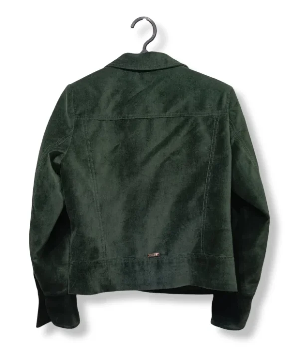 pixelcut-export-1751251329747 Chaqueta de Pana Verde Oscuro Liola – Elegancia Atemporal, Talla 38