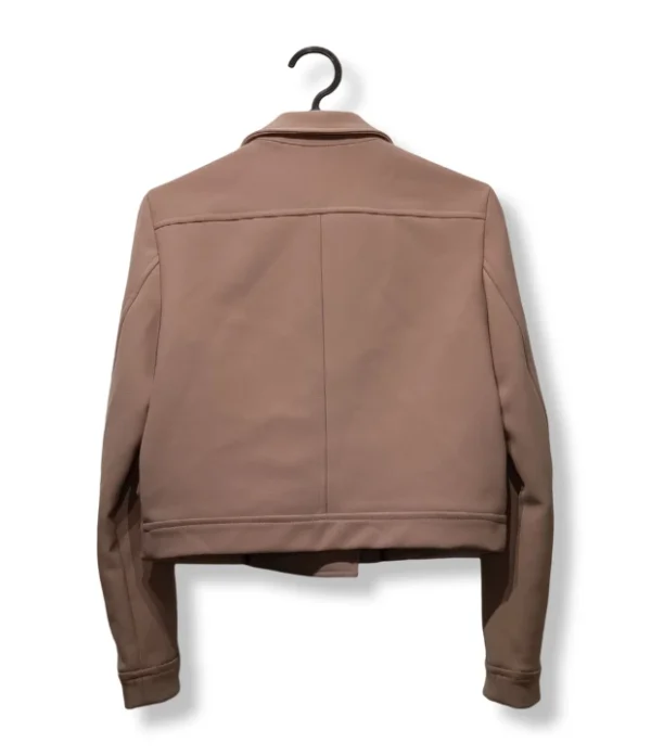 Chaqueta Corta Zara Basic – Rosa pálido con Doble Botonadura, Talla M