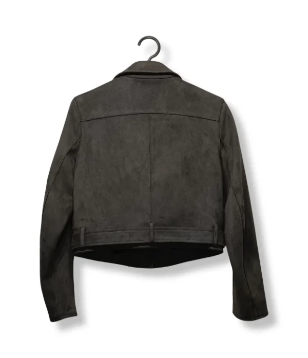 pixelcut-export-1751258886235 Chaqueta Biker Zara Basic – Gamuza Sintética Gris Oscuro, Talla S