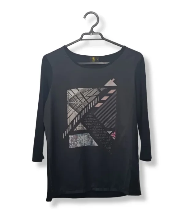 Polera Negra – Manga 3/4, Talla S