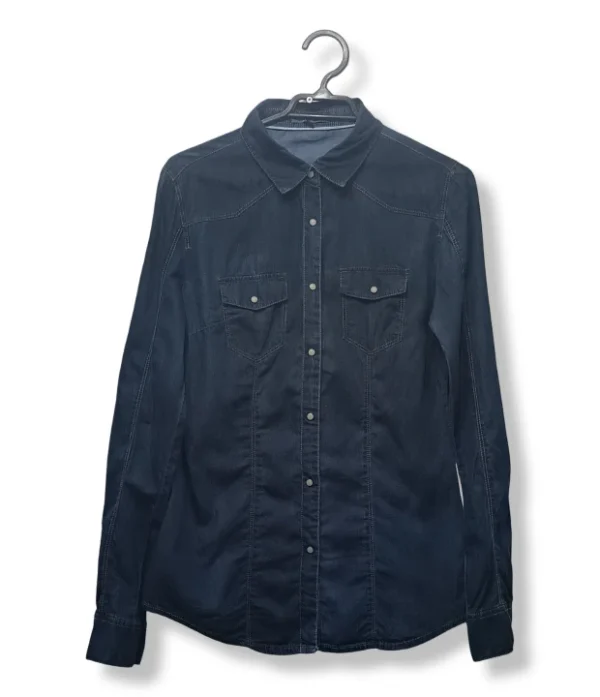 Camisa Denim Moodo Mujer – Estilo Western Azul/ Talla M