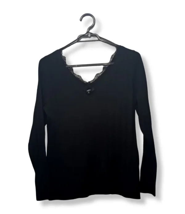 pixelcut-export-1751319956083 Sweater Negro M&S con Encaje