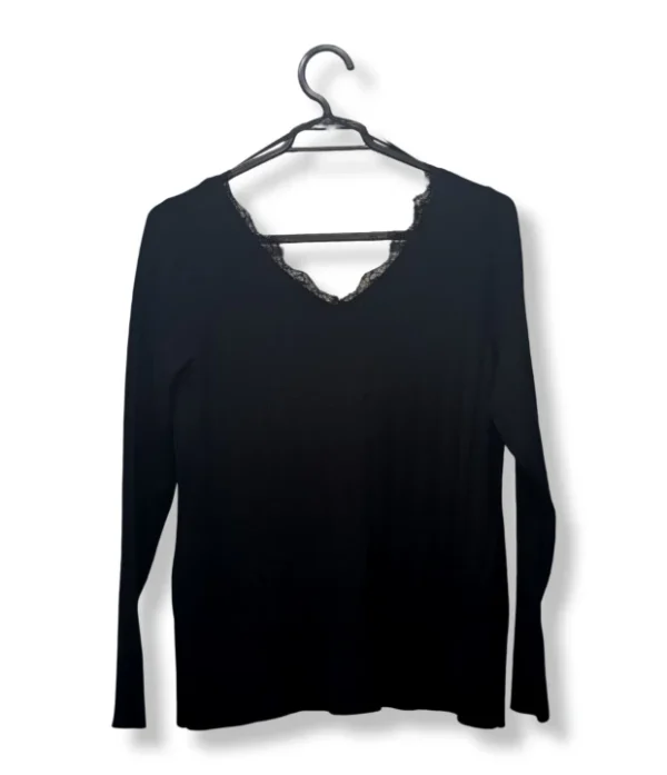 pixelcut-export-1751319986578 Sweater Negro M&S con Encaje