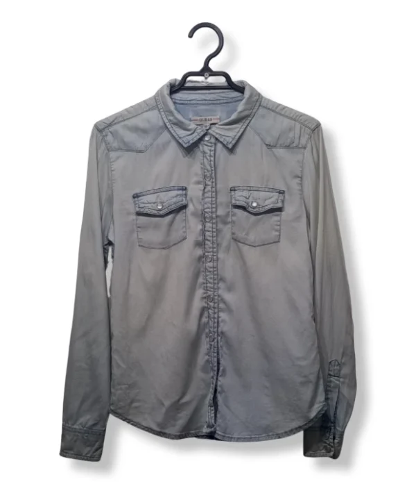 pixelcut-export-1751321208678 Camisa denim Guess, clásica y versátil, Talla S