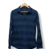 Camisa a rayas azul oscuro Threadbare, talla M