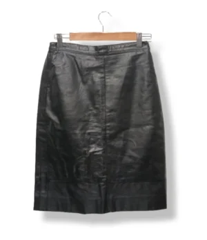 Falda lápiz de cuero genuino, talla S