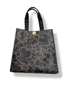 Tote bag Tous negra con diseño abstracto y asas logotipadas