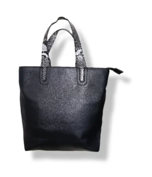 Tote bag Atmosphere negra con asas animal print