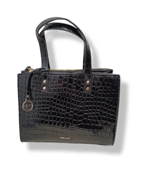 Cartera Tamaris negra efecto croco