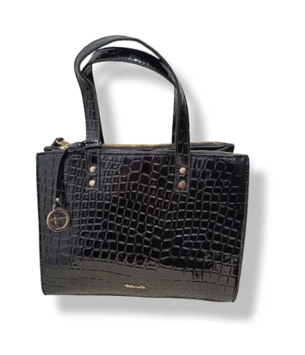 Cartera Tamaris negra efecto croco