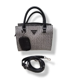 Cartera Guess gris con textura animal print y monedero
