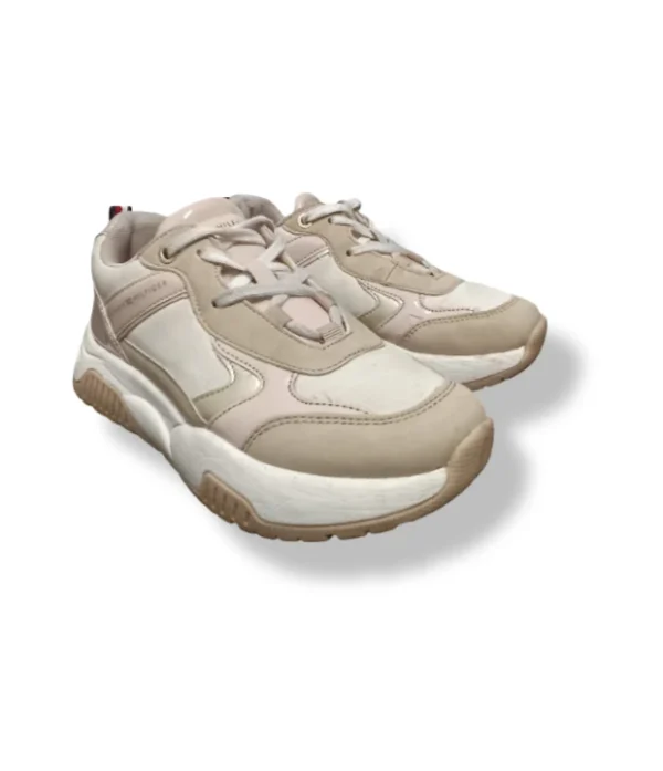 Zapatillas Tommy Hilfiger chunky beige-rosado, talla 34
