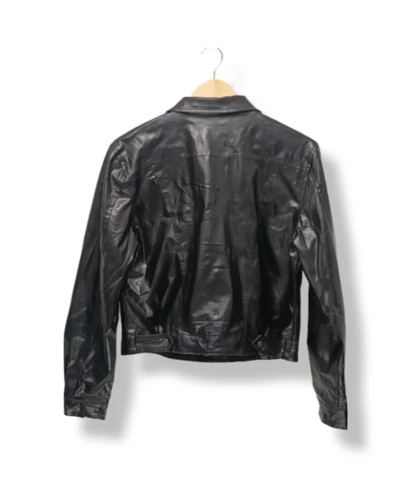 Chaqueta negra efecto cuero, Talla S