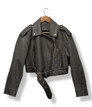 pixelcut-export-1753745392364 Chaqueta biker gris con cinturón, Talla S