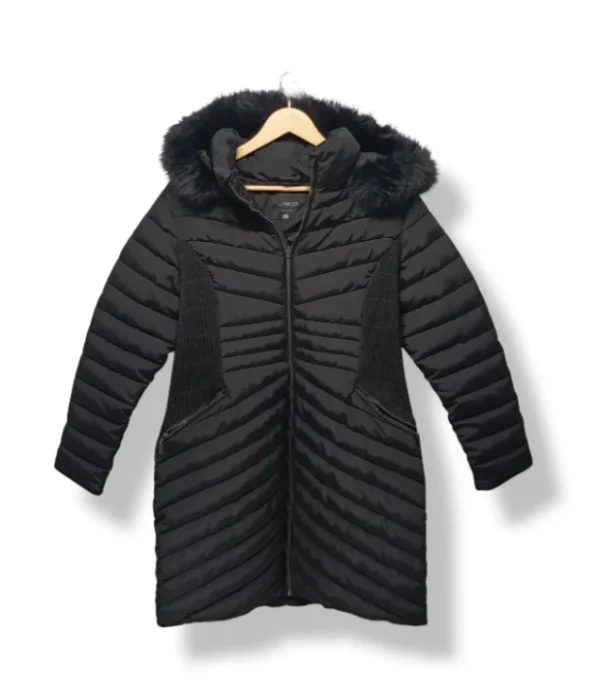 pixelcut-export-1753767953379 Parka larga acolchada negra con chiporro S. Cocci Talla M
