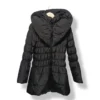 Parka acolchada negra con capucha Made in Italy Talla M
