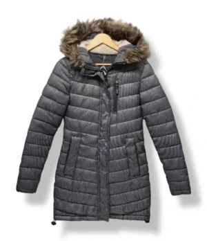 Parka acolchada gris con chiporro SuperDry Talla XS