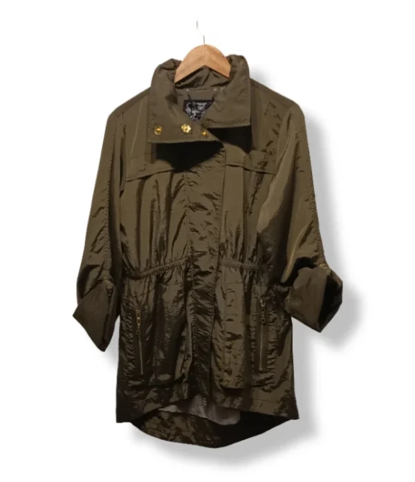 Chaqueta liviana tipo parka verde oliva Anorak – Talla M/L