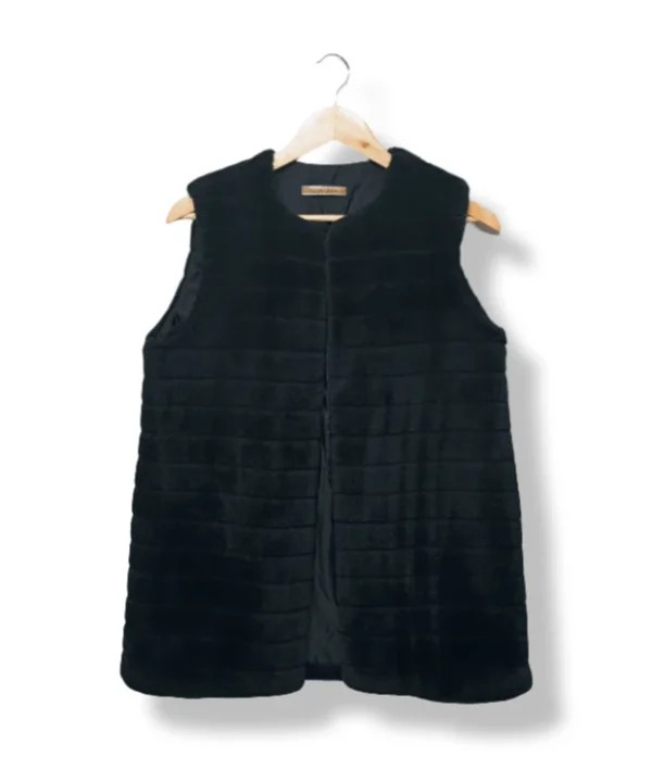 Chaleco negro de piel sintética - Talla S/M