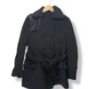 Abrigo negro con  cinturón – Talla S