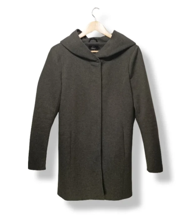 Tapado verde  con capucha ONLY – Talla S