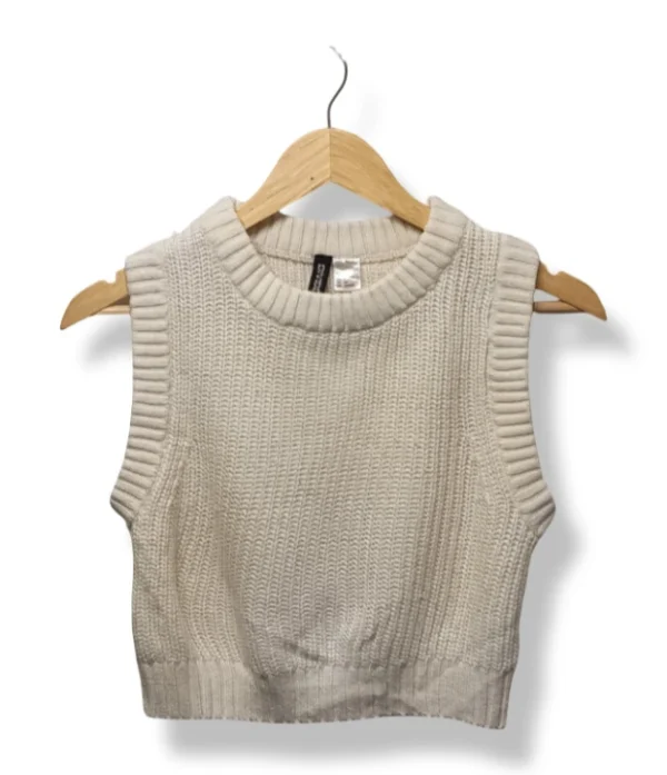 Chaleco crop tejido H&M mujer, talla S (Usado)
