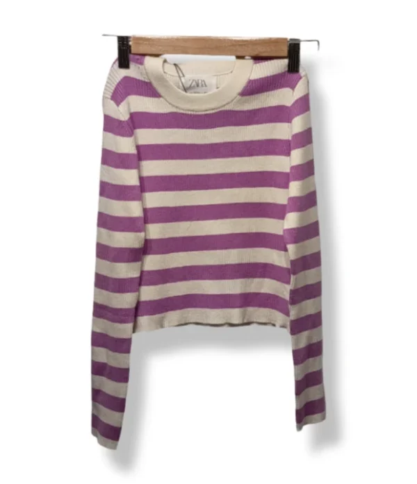 Sweater rayado lila Zara niña - Talla 13-14 años