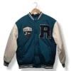Chaqueta varsity teal & crudo Zara niño – Talla 11-12
