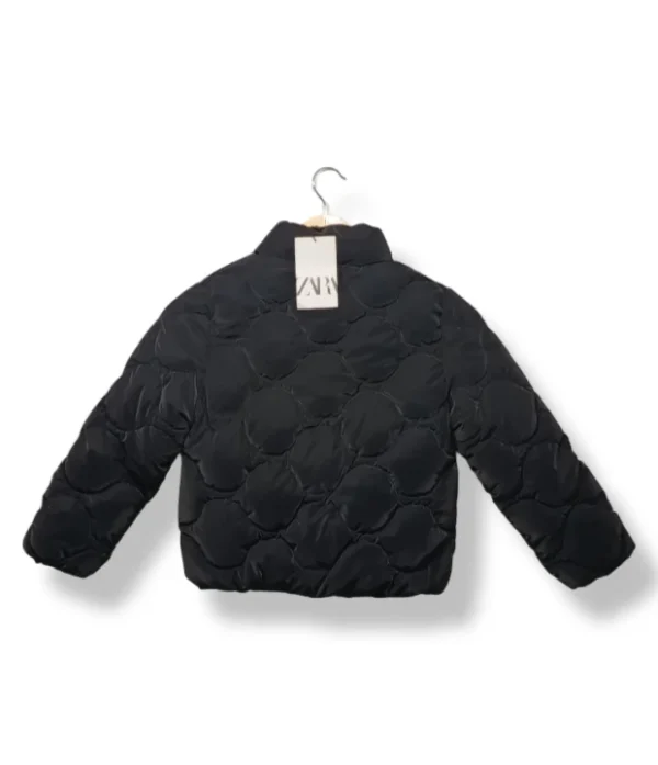 Chaqueta acolchada negra Zara niña, diseño circular – Talla 8