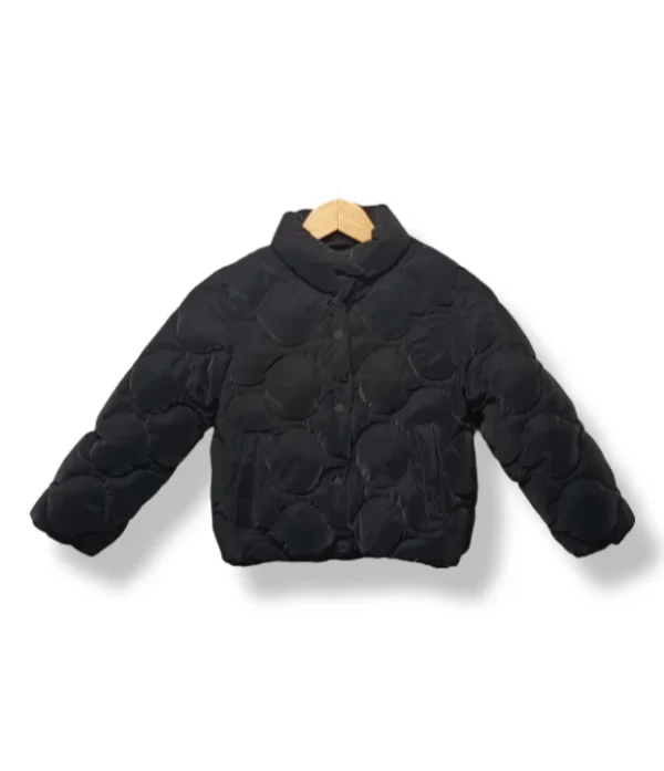 Chaqueta acolchada negra Zara niña, diseño circular – Talla 8