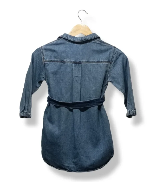 Vestido camisero denim Zara niña, con cinturón, talla 4- 5 años